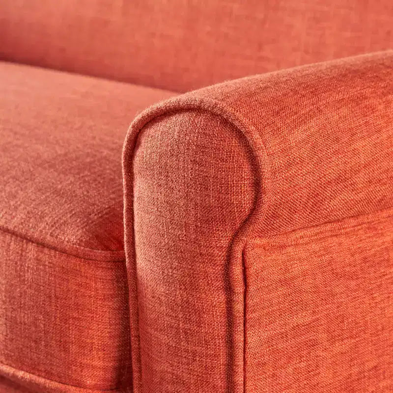 Mid-Century Modern Loveseat with Soft Fabric Upholstery