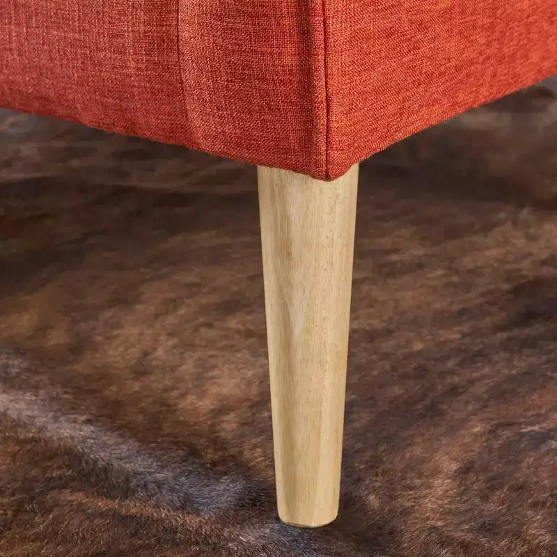 Mid-Century Modern Loveseat with Soft Fabric Upholstery