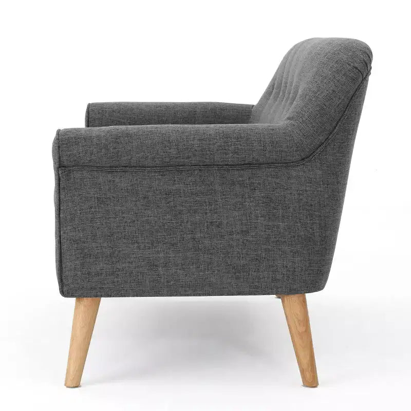 Mid-Century Modern Loveseat with Soft Fabric Upholstery