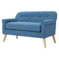 Mid-Century Modern Loveseat with Soft Fabric Upholstery