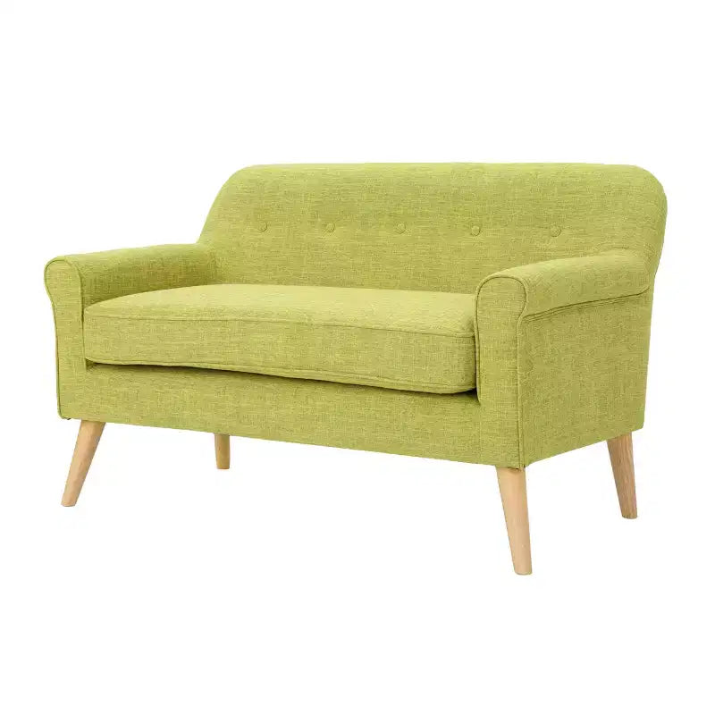 Mid-Century Modern Loveseat with Soft Fabric Upholstery