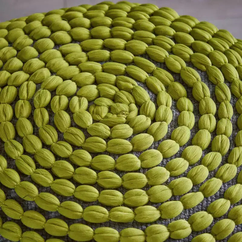 Round Knit Pouf Ottoman for Living Room & Kids' Spaces
