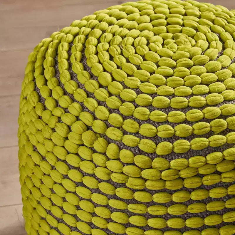 Round Knit Pouf Ottoman for Living Room & Kids' Spaces