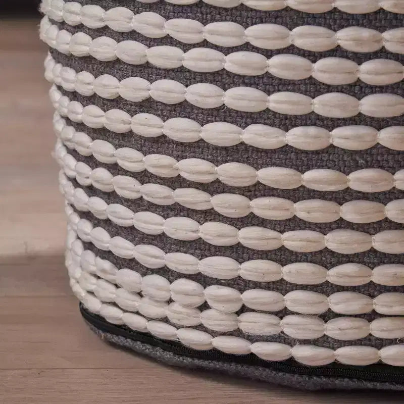 Round Knit Pouf Ottoman for Living Room & Kids' Spaces