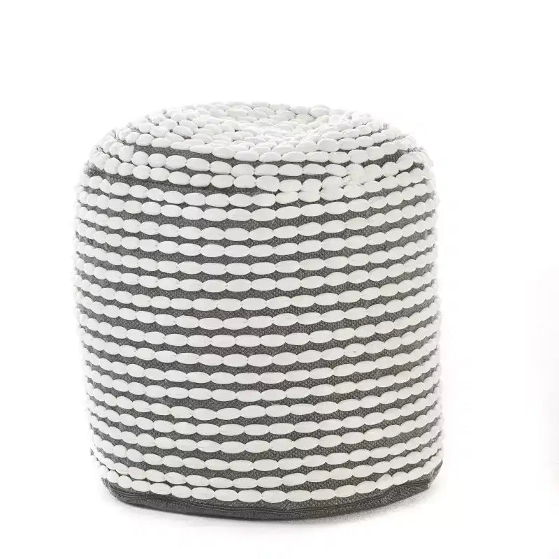 Round Knit Pouf Ottoman for Living Room & Kids' Spaces