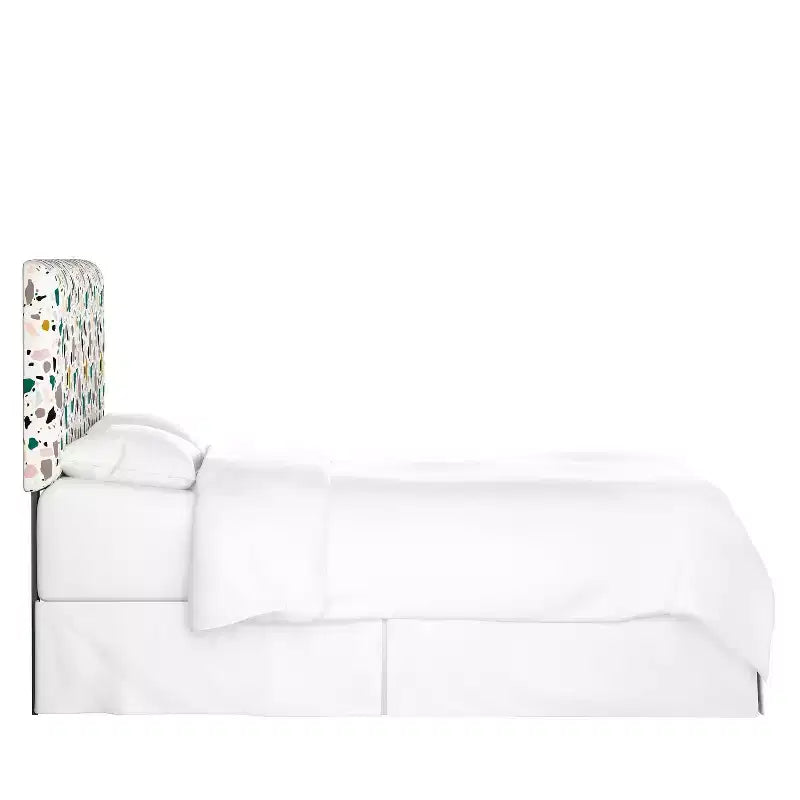 Upholstered Headboard in Terrazzo Emerald Ochre Fabric
