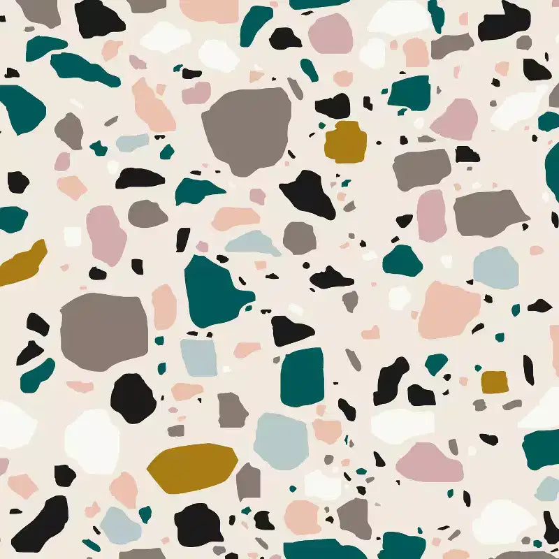 Upholstered Headboard in Terrazzo Emerald Ochre Fabric