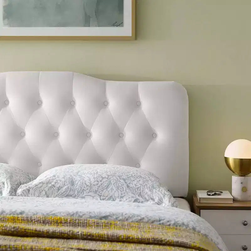 Full Size Diamond Tufted Performance Velvet Headboard