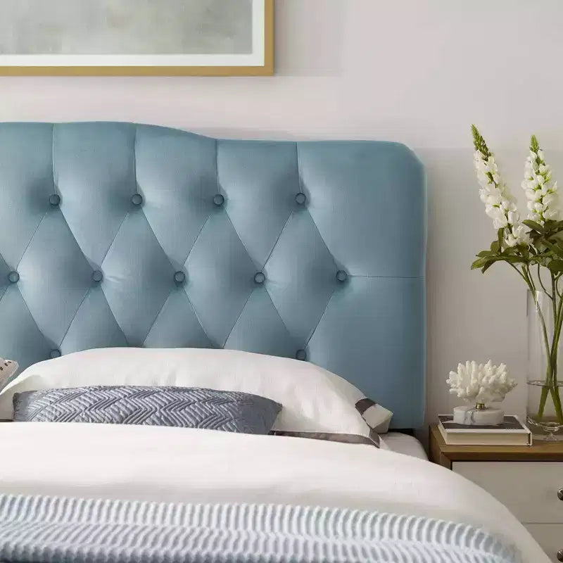 Full Size Diamond Tufted Performance Velvet Headboard
