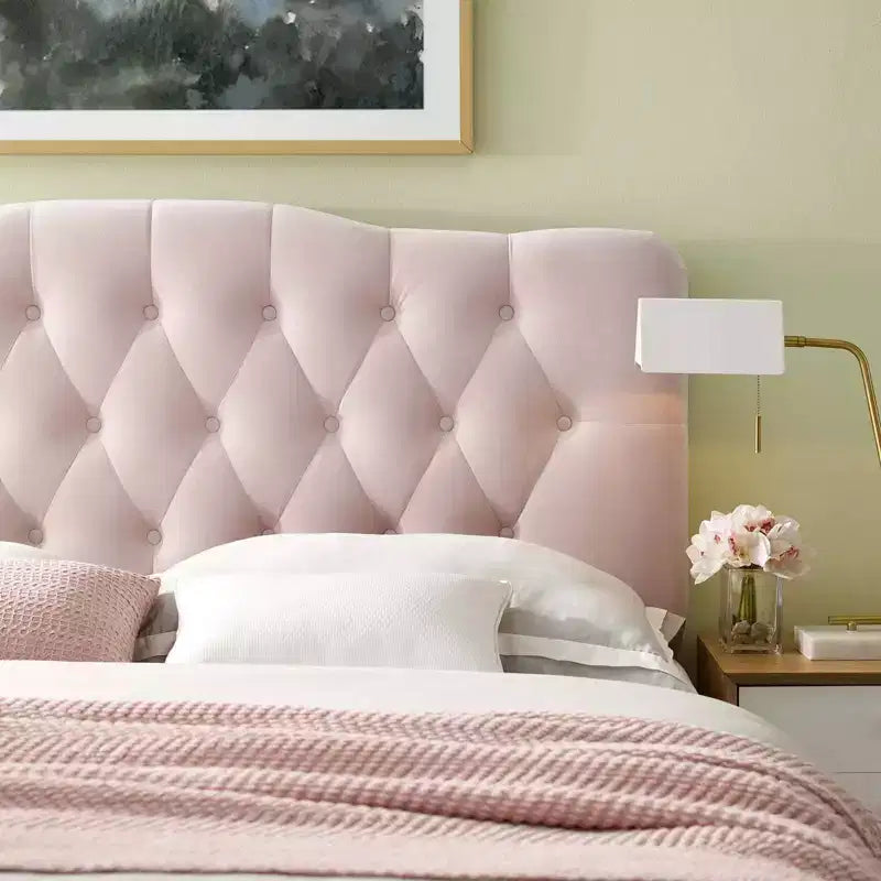 Full Size Diamond Tufted Performance Velvet Headboard