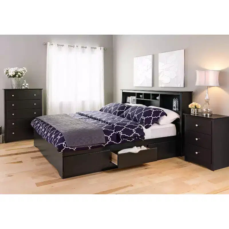 3-Drawer Tall Nightstand in Drifted Gray