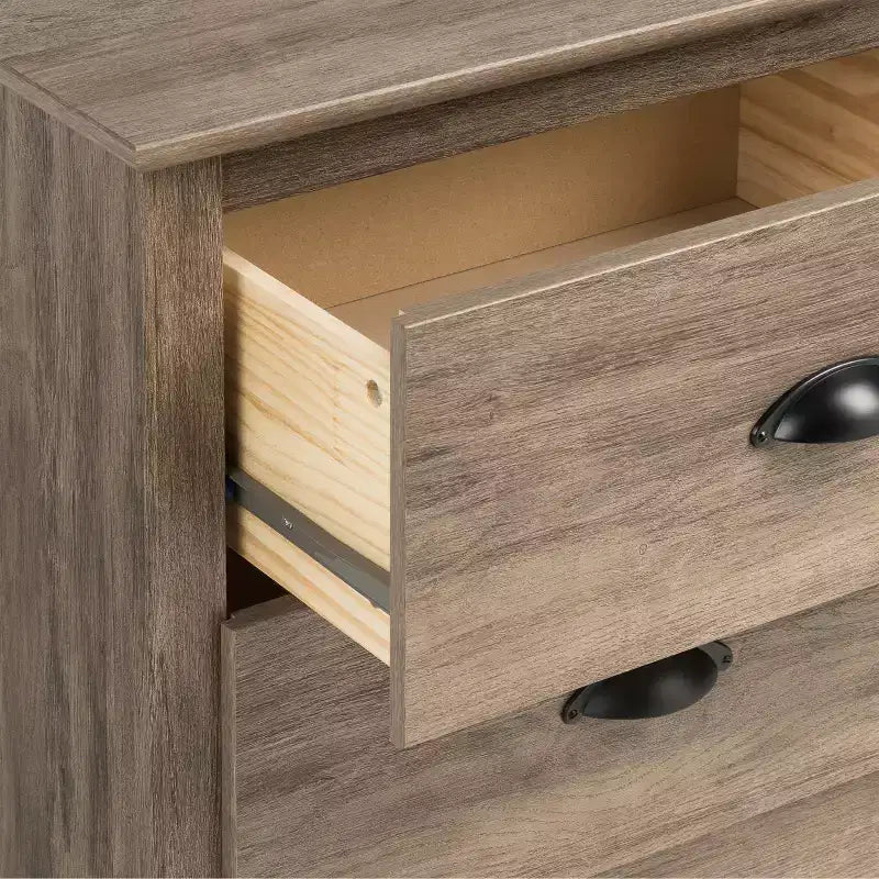 3-Drawer Tall Nightstand in Drifted Gray