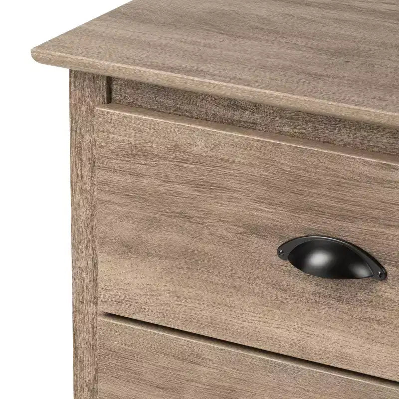 3-Drawer Tall Nightstand in Drifted Gray