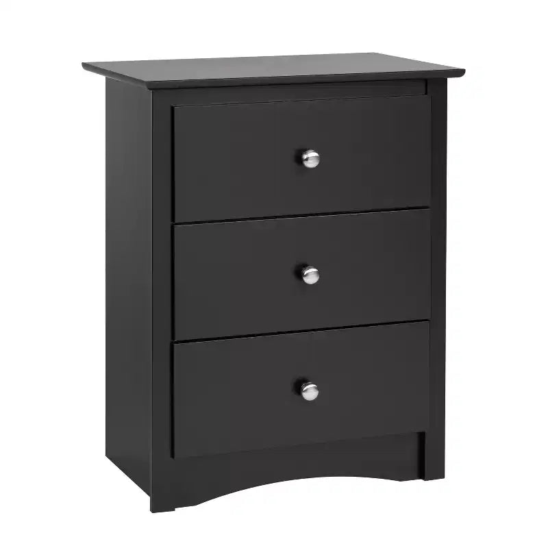 3-Drawer Tall Nightstand in Drifted Gray
