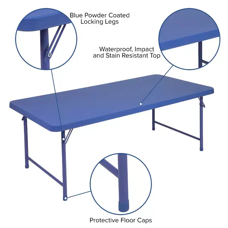 4.93-Foot Kids Plastic Folding Table for Playroom & Classroom