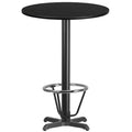 30" Round Laminate Table Top with 22"x22" Bar Height Base & Foot Ring