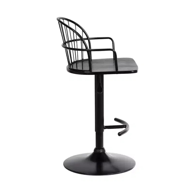 Adjustable Height Metal Barstool with Footrest