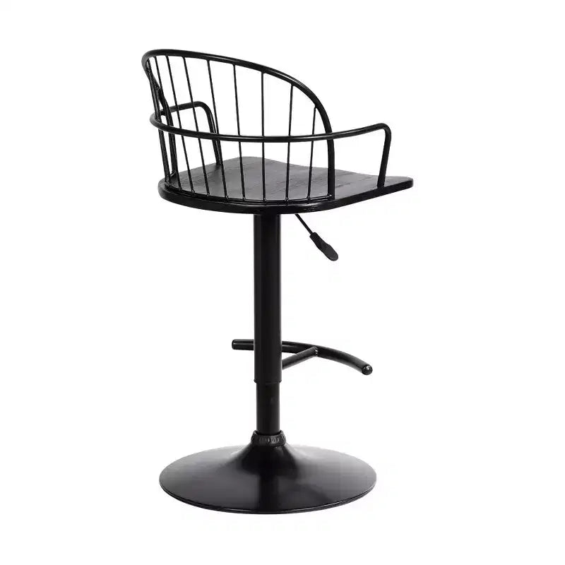 Adjustable Height Metal Barstool with Footrest