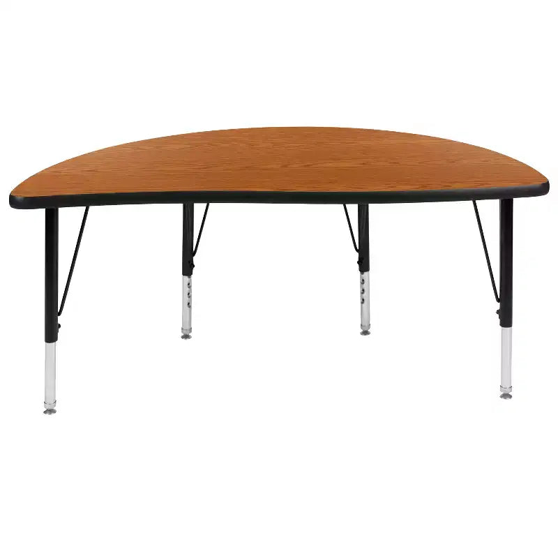 47.5" Half-Circle Wave Collaborative Activity Table, Height Adjustable