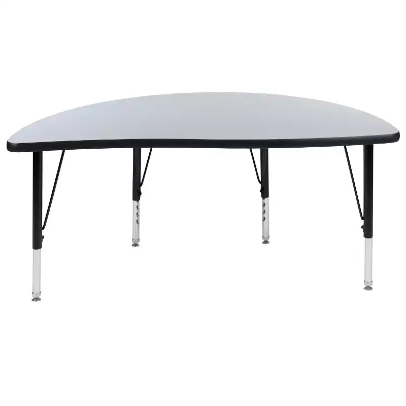 47.5" Half-Circle Wave Collaborative Activity Table, Height Adjustable
