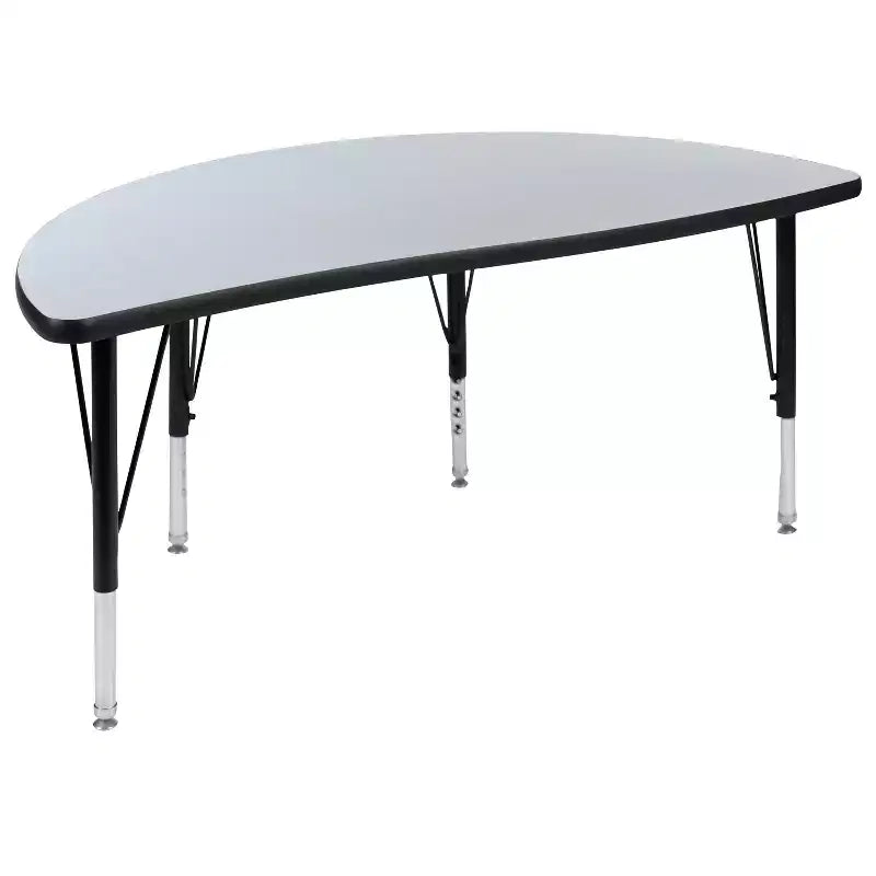 47.5" Half-Circle Wave Collaborative Activity Table, Height Adjustable