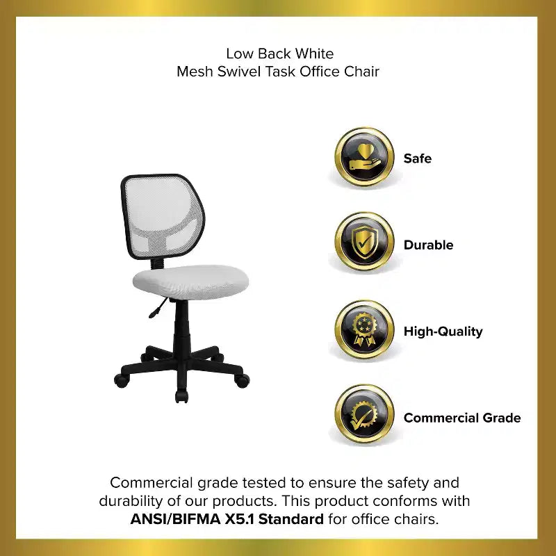 Mid-Back Mesh Swivel Task Chair with Curved Square Back
