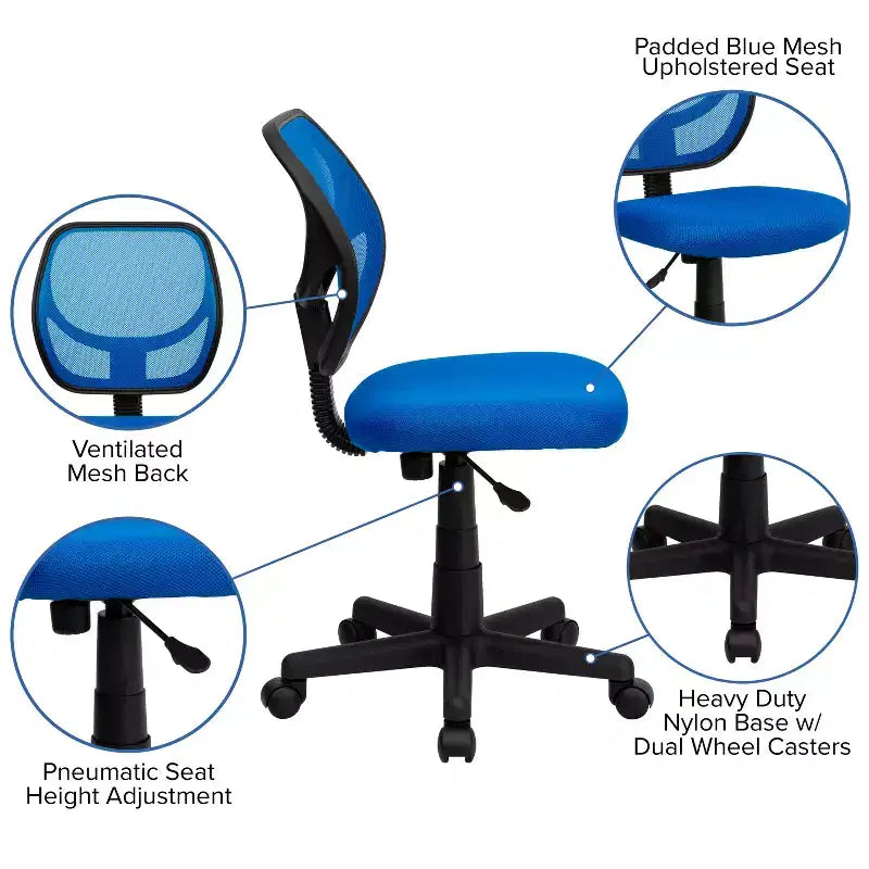 Mid-Back Mesh Swivel Task Chair with Curved Square Back