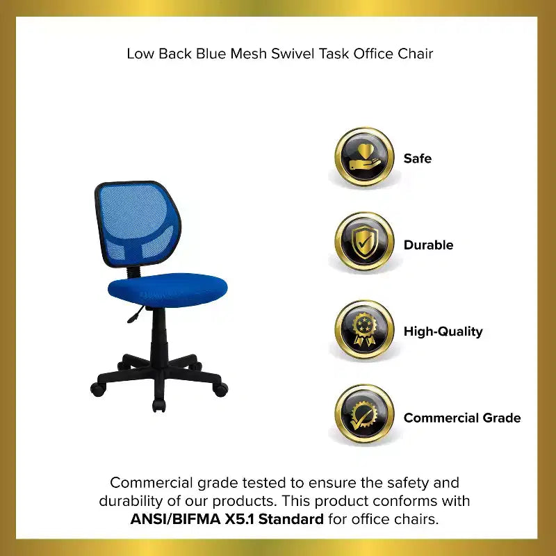 Mid-Back Mesh Swivel Task Chair with Curved Square Back