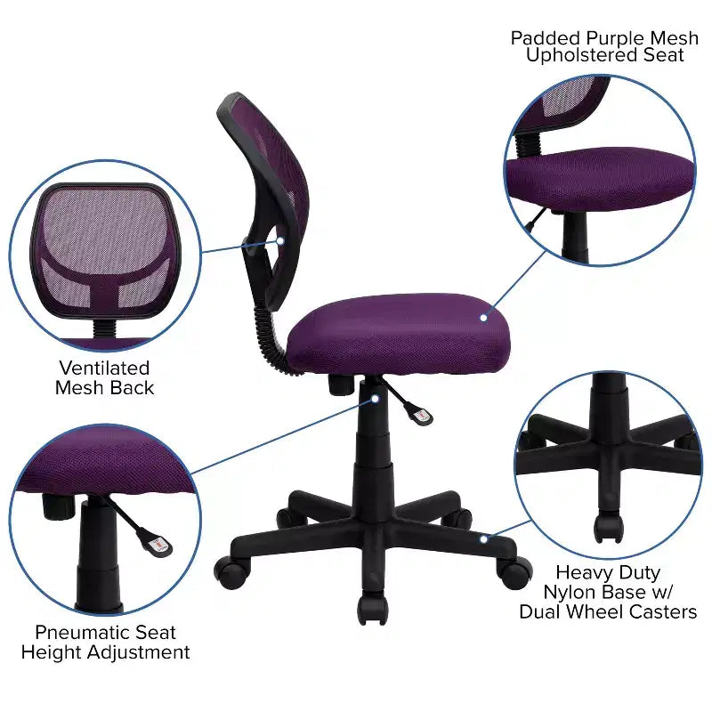 Mid-Back Mesh Swivel Task Chair with Curved Square Back