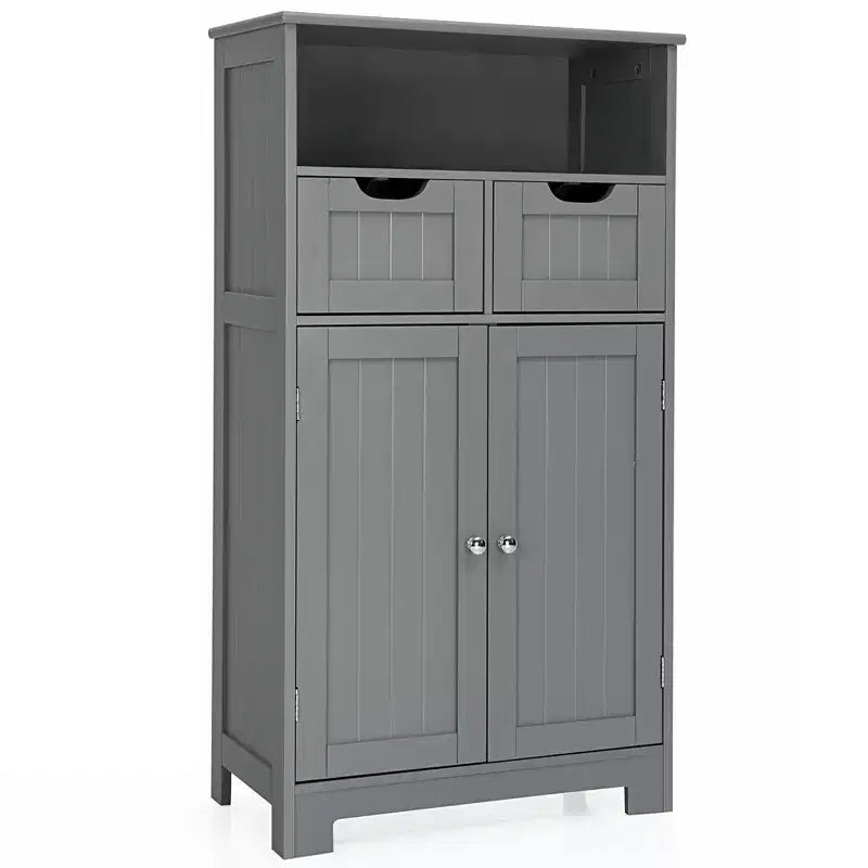 Bathroom Floor Cabinet Wooden Storage Organizer with Drawer & Doors